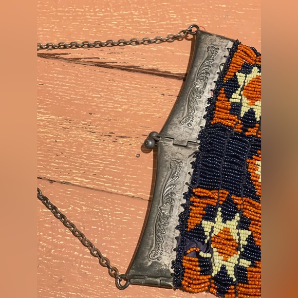 INCREDIBLE Antique ORNATE Colorful Beaded Purse w/Hinged Frame - Native American - Picture 16 of 17